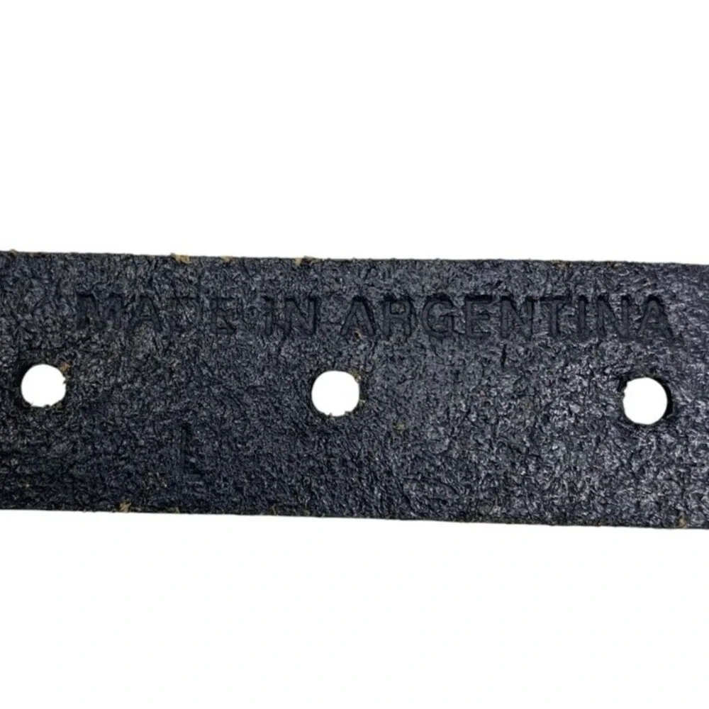 Lauren Ralph Lauren Womens Unique Stacked Design Boho Leather Belt Size Large